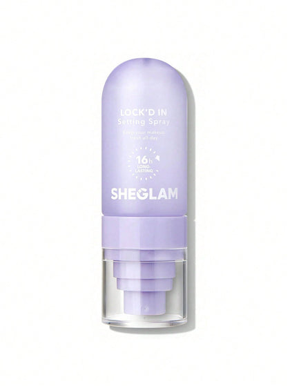 SHEGLAM Lock'd In Setting Spray purple bottle front view