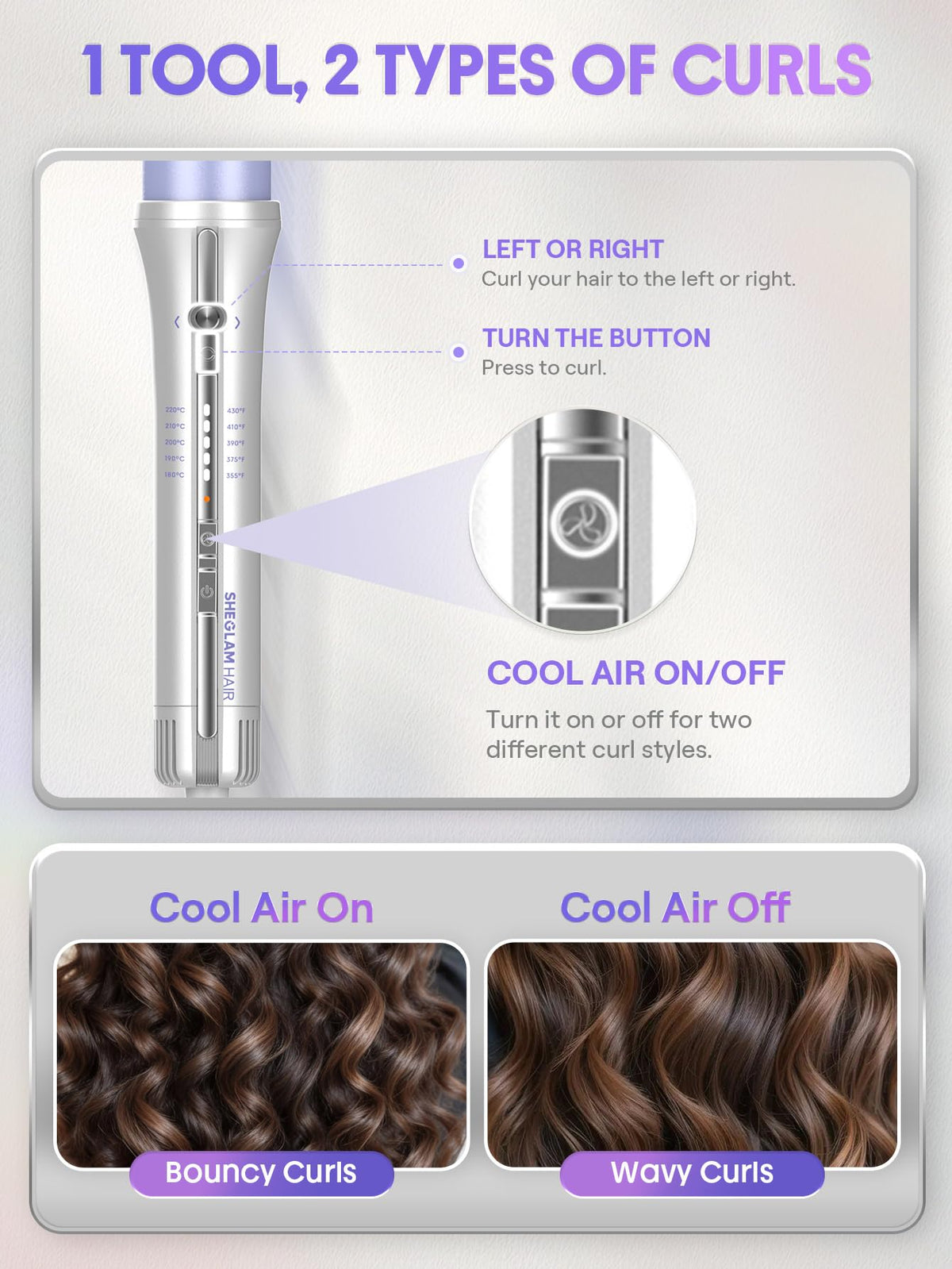 SHEGLAM One Touch Airflow Styler Pro demonstrating 360° airflow