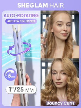 SHEGLAM One Touch Airflow Styler Pro showing controls