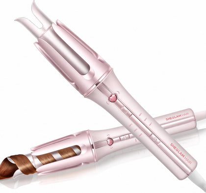 SHEGLAM Pink Curling Iron Automatic front view with heart design