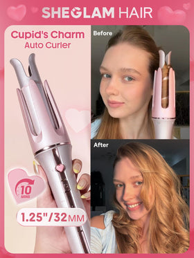 SHEGLAM Pink Curling Iron Automatic in all-pink gift box