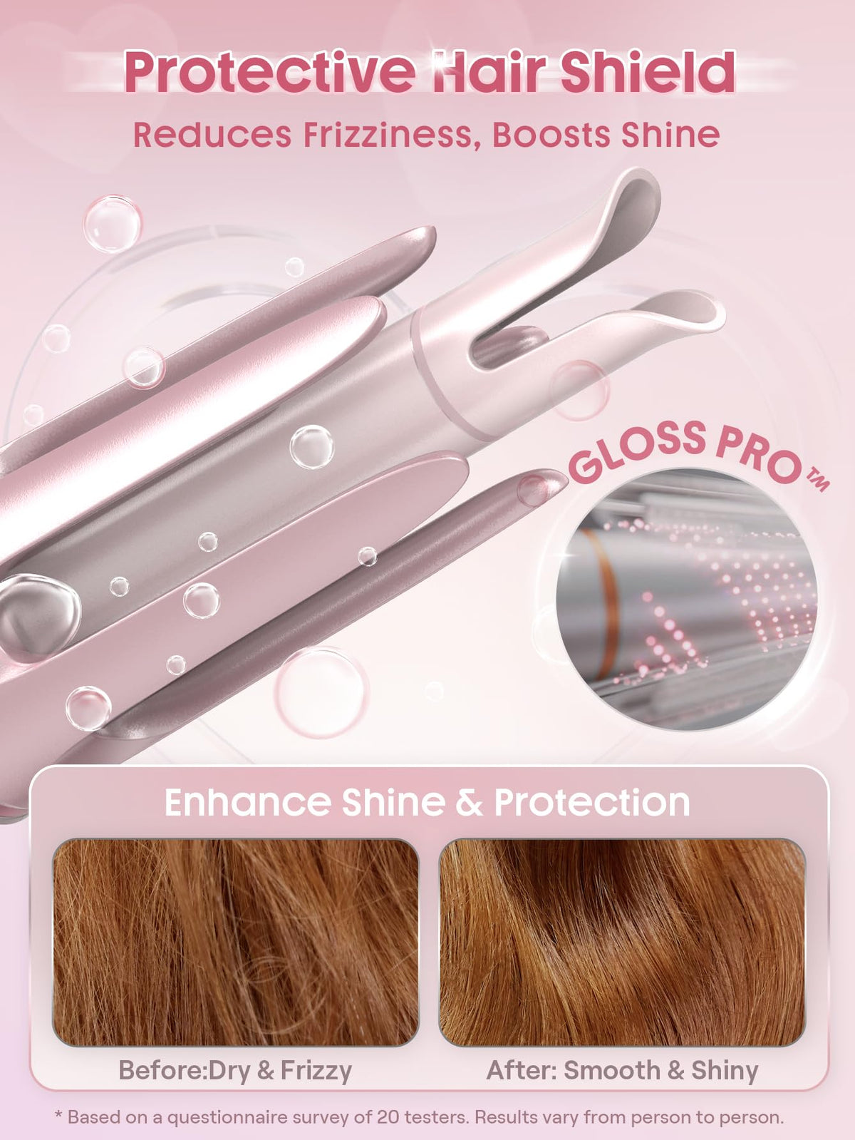 SHEGLAM Pink Curling Iron automatic styling demonstration