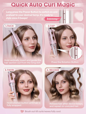 SHEGLAM Pink Curling Iron with heart-shaped power button
