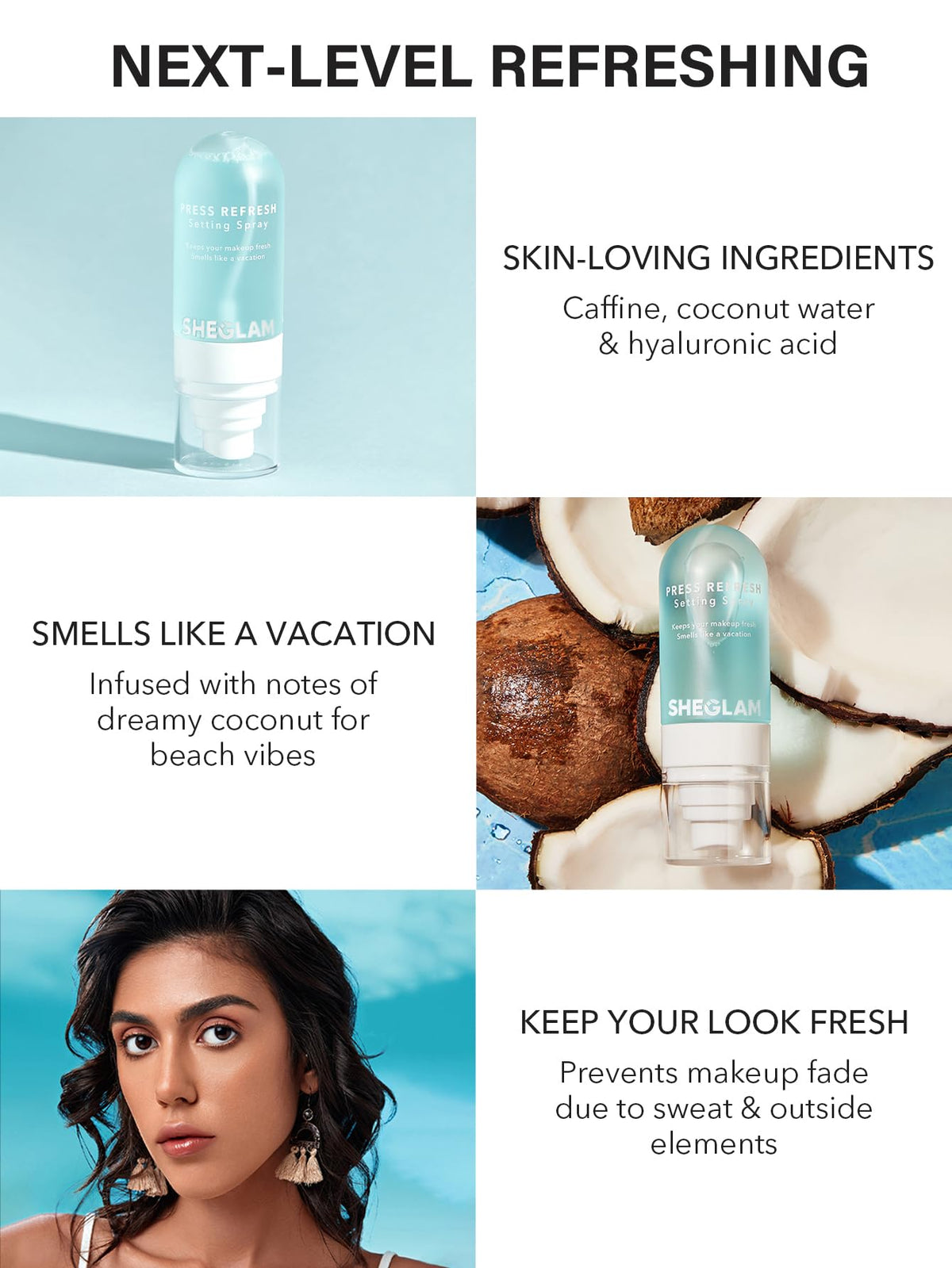 SHEGLAM Press Refresh Setting Spray 100g packaging
