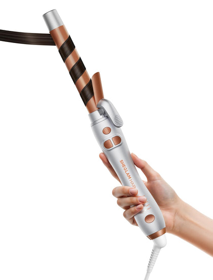 SHEGLAM Rotating Curling Iron front view with 5.3-inch barrel