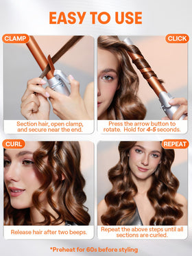 SHEGLAM Rotating Curling Iron lifestyle scene with user