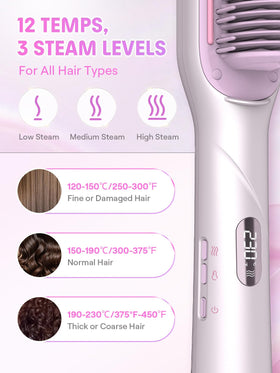 SHEGLAM Steam Straightener Brush removable water tank close-up