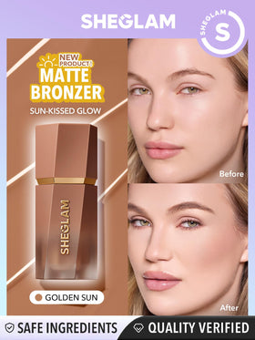 SHEGLAM Sun Sculpt Liquid Contour Stick 05 Golden Sun sponge applicator