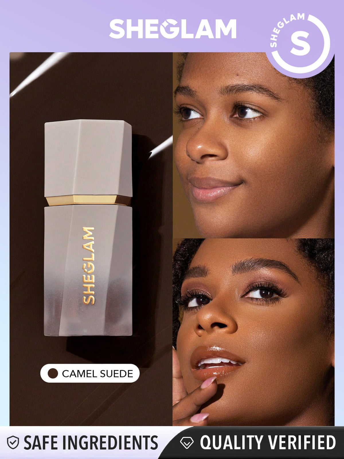 SHEGLAM Sun Sculpt Liquid Contour Stick Camel Suede sponge applicator