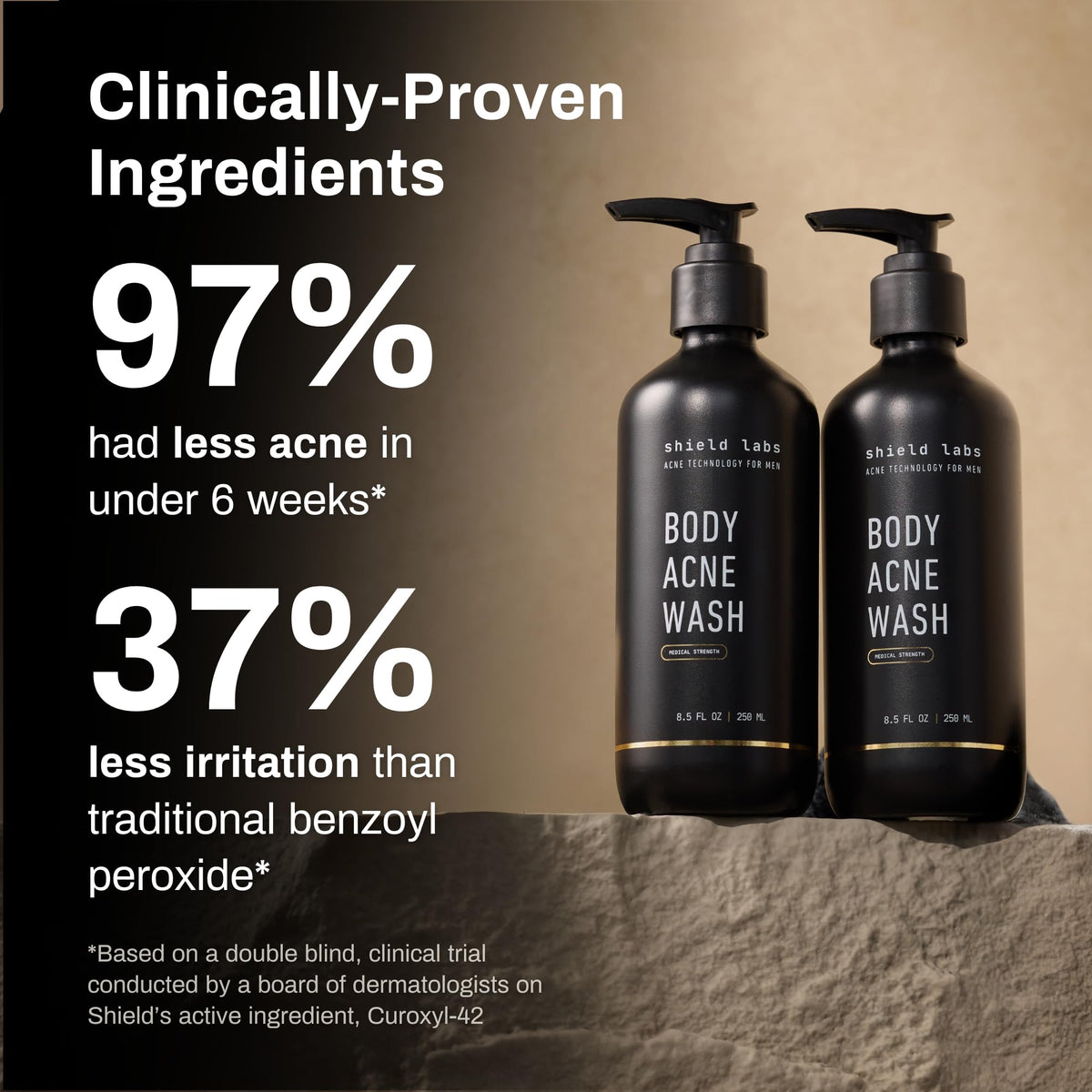 Shield Body Acne Wash in a bathroom setting