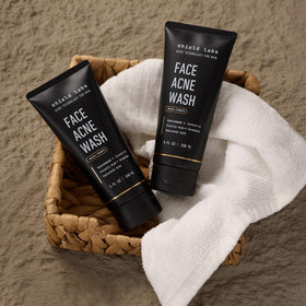 Shield Face Acne Wash for Men packaging on a countertop