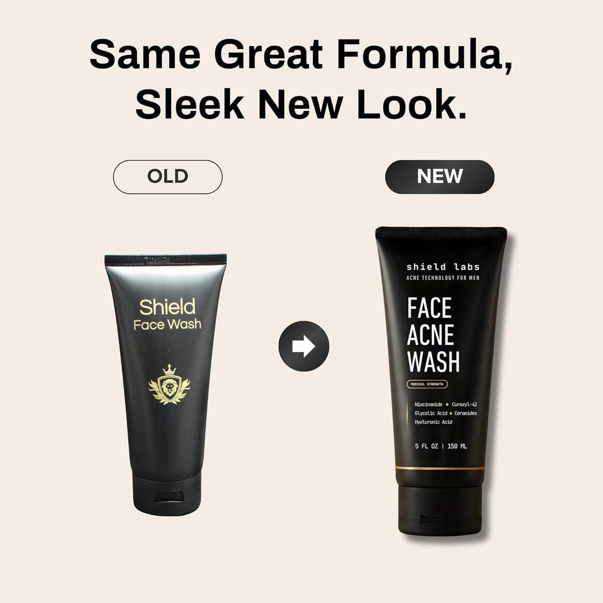 Shield Face Acne Wash for Men side view showing texture