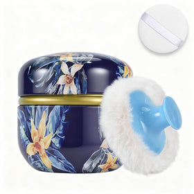 SHIMIDO Body Powder Puff Container front view with lid