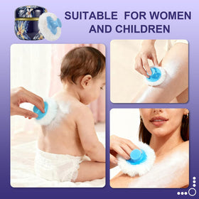 SHIMIDO Body Powder Puff Container with two powder puffs