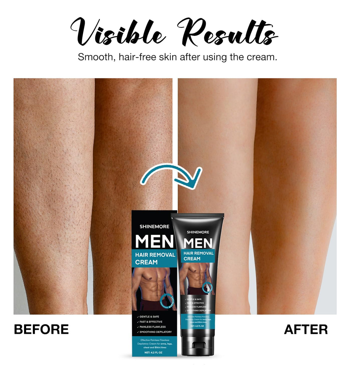 ShineMore Intimate Hair Removal Cream application process