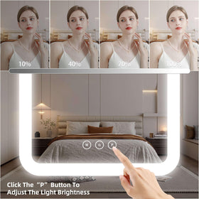Shinerva LED Makeup Mirror displaying cool light mode