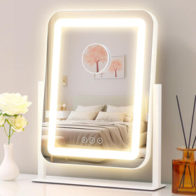 Shinerva LED Makeup Mirror front view, 13.1x16.7 inches