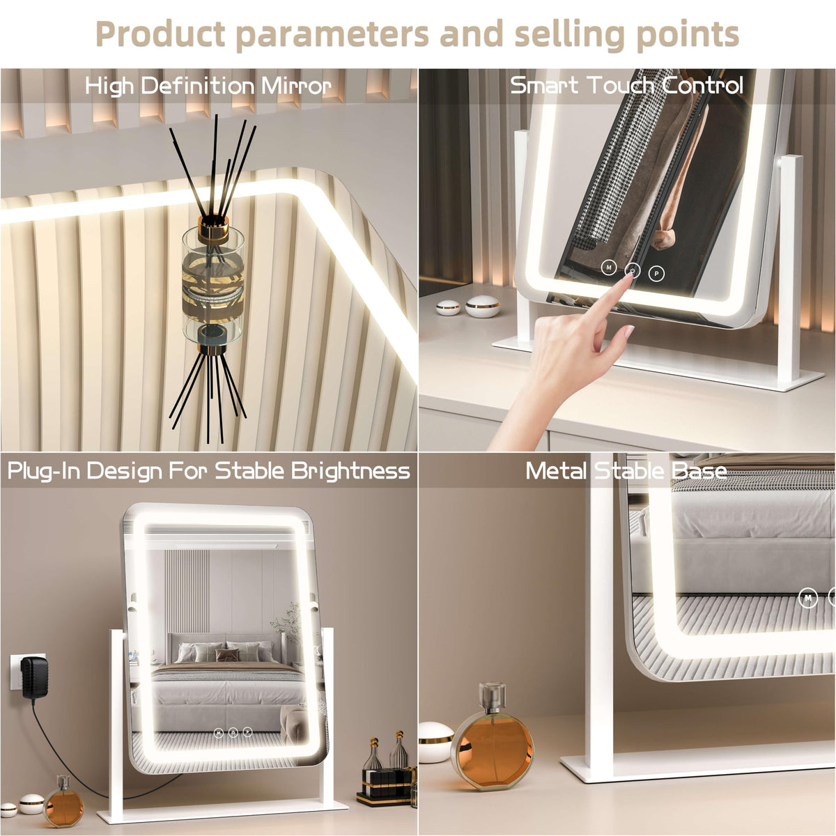 Shinerva LED Makeup Mirror in use for makeup application