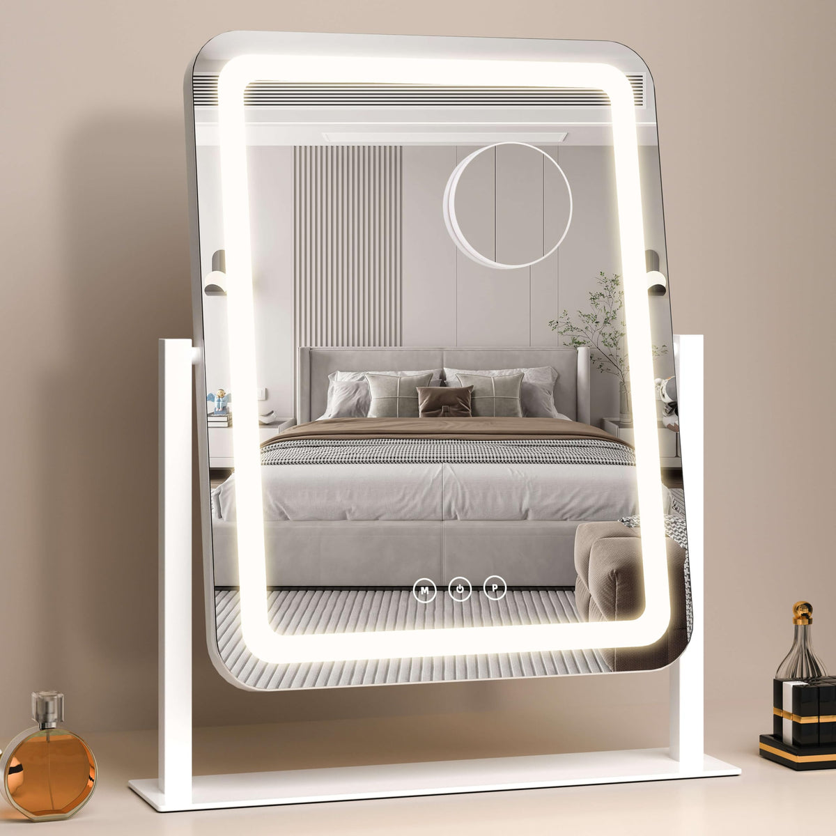 Shinerva LED Makeup Mirror showing touch control features