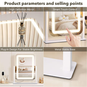 Shinerva Vanity Mirror on a desk with makeup accessories