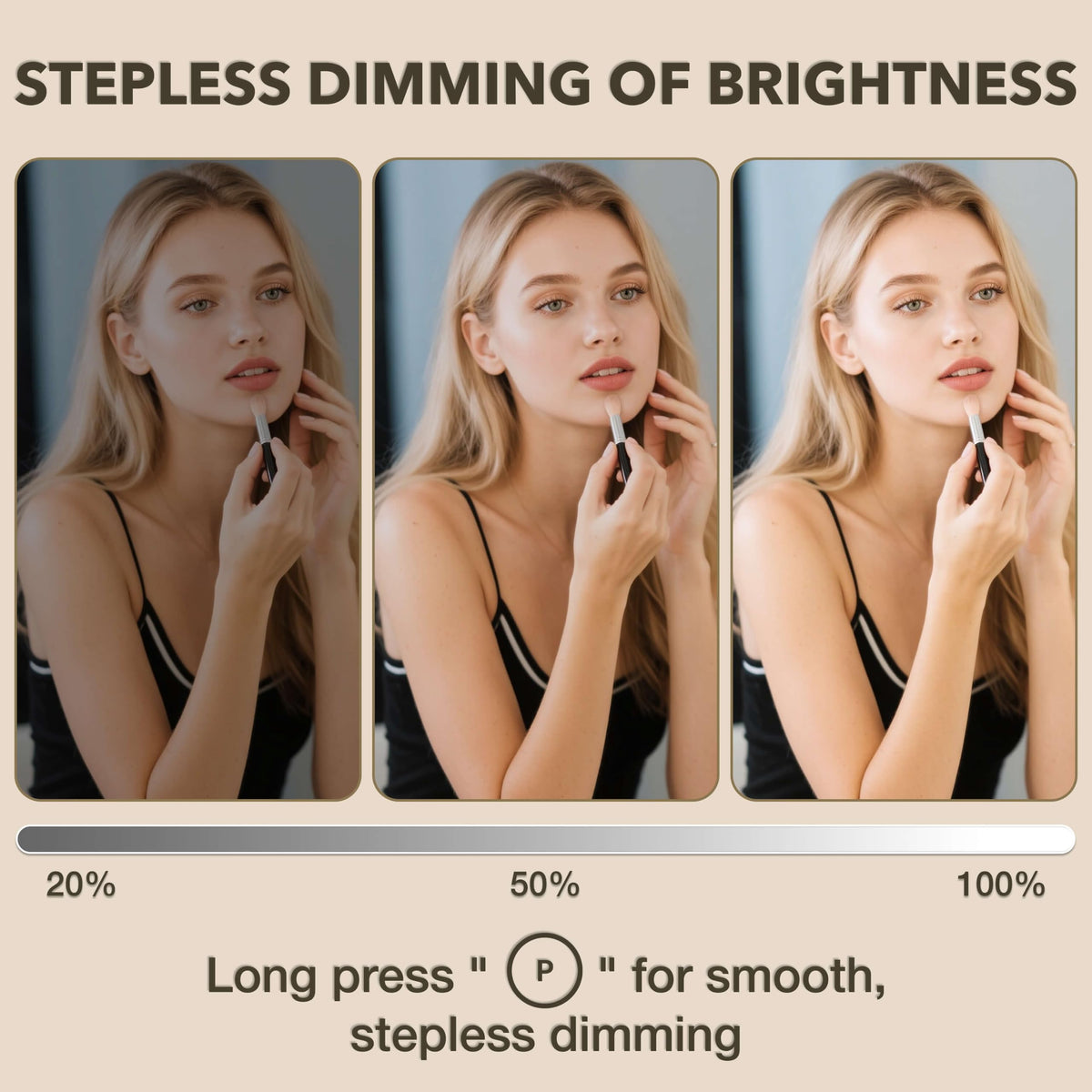 Shinerva Vanity Mirror with lights in a bedroom setting