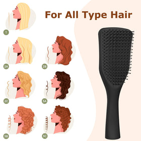 SHINLEA Detangler Hair Brush side view showing wave-shaped bristles