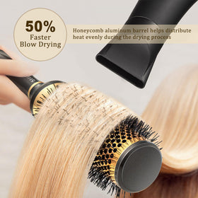 SHINLEA round hair brush side view with aluminium vent tube