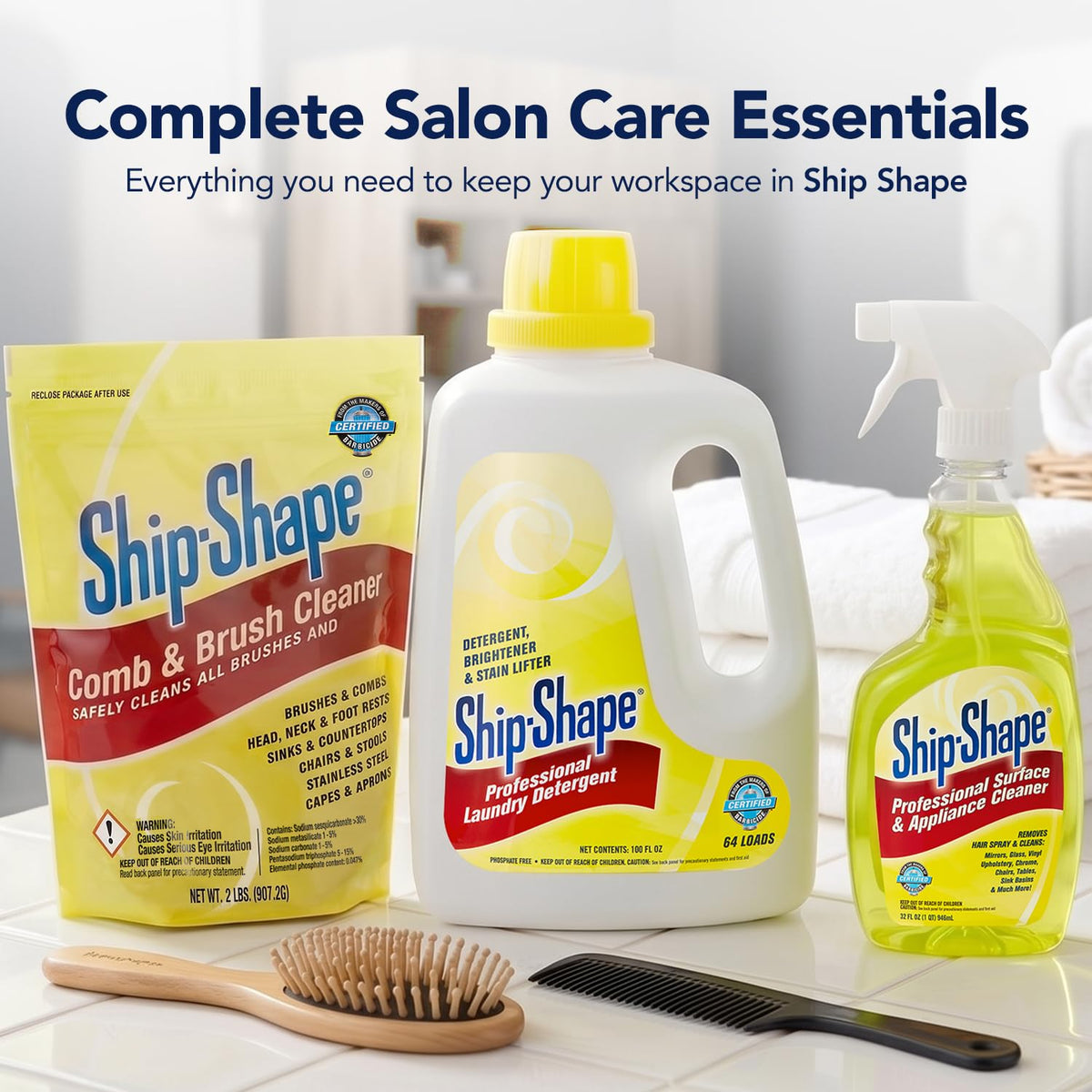 ship shape Professional Comb and Brush Cleaner close-up of powder