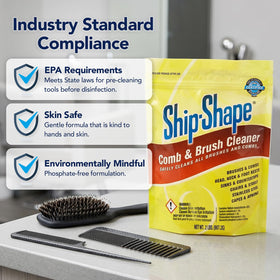 ship shape Professional Comb and Brush Cleaner in use on brushes