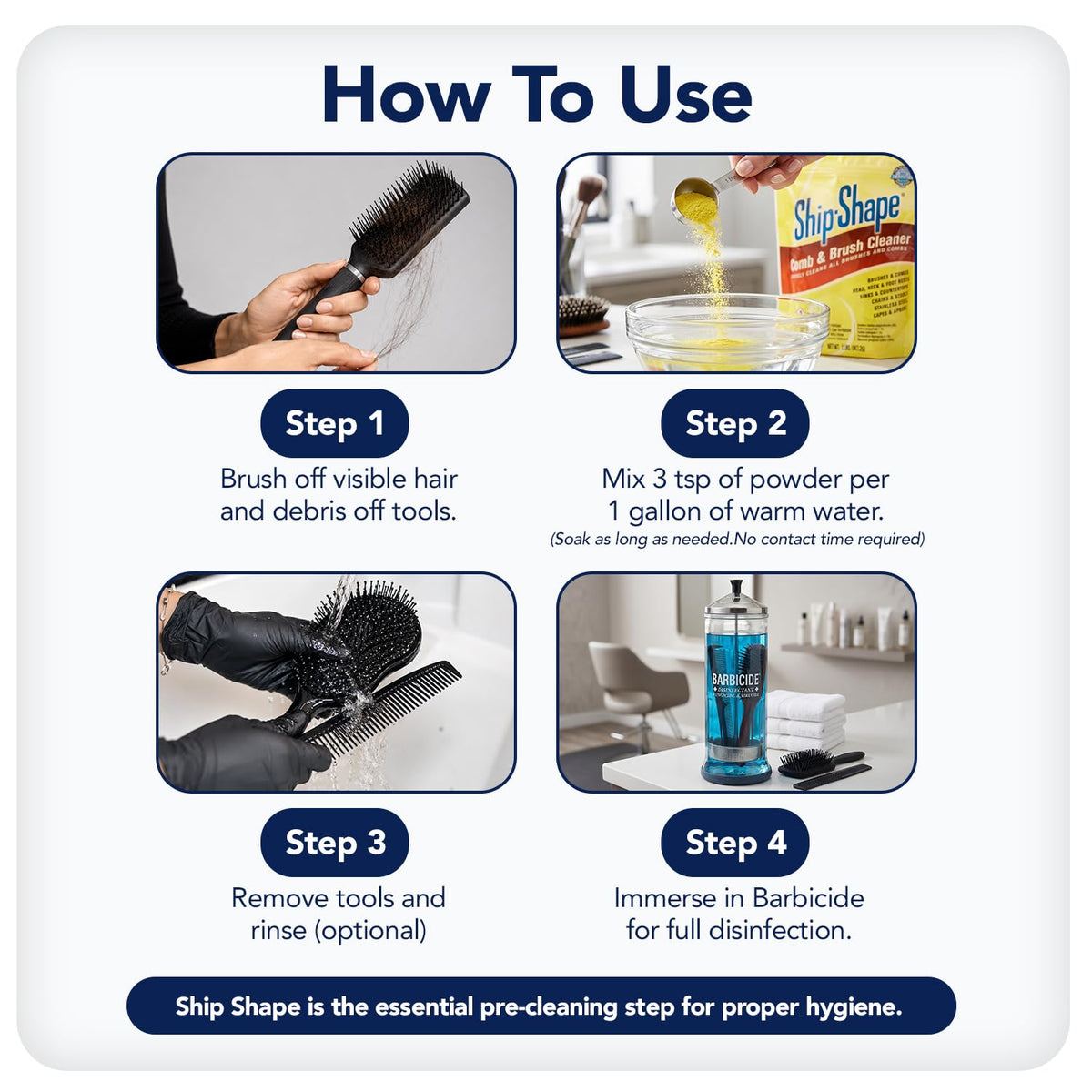 ship shape Professional Comb and Brush Cleaner packaging details