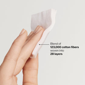 Shiseido Facial Cotton Pads in use for makeup removal