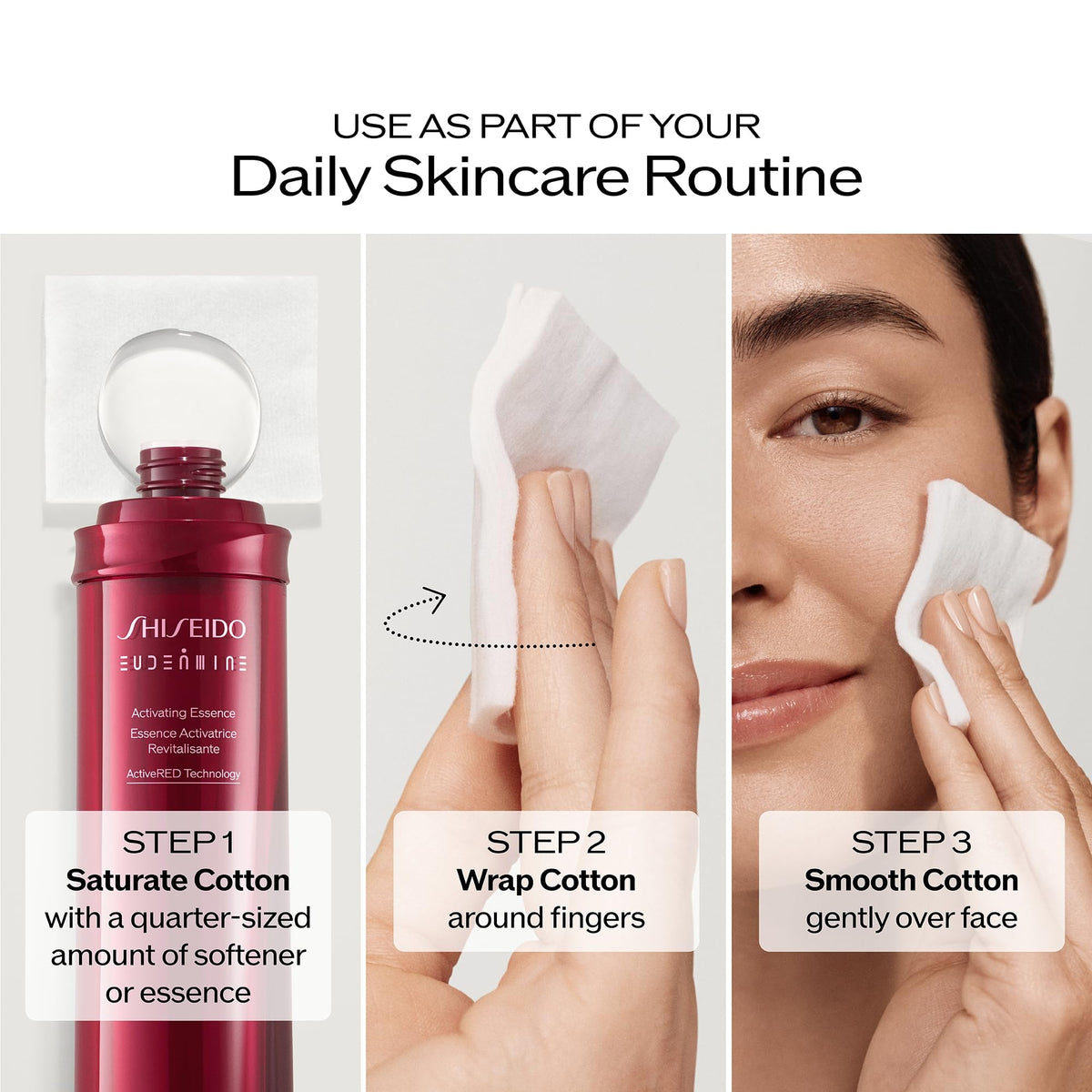 Shiseido Facial Cotton Pads with skincare products