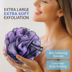 Shower Bouquet XL Charcoal Loofah Bath Sponge in green colour