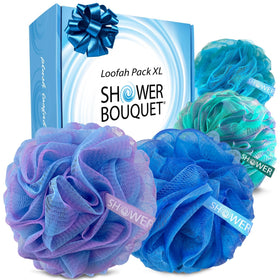 Shower Bouquet XL Loofah Bath-Sponge 4-Pack in multicolours