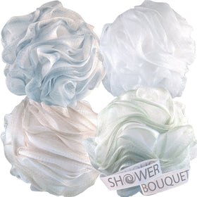Shower Bouquet XL Loofah Bath Sponge gift set display