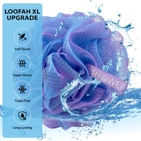 Shower Bouquet XL Loofah in blue-green colour