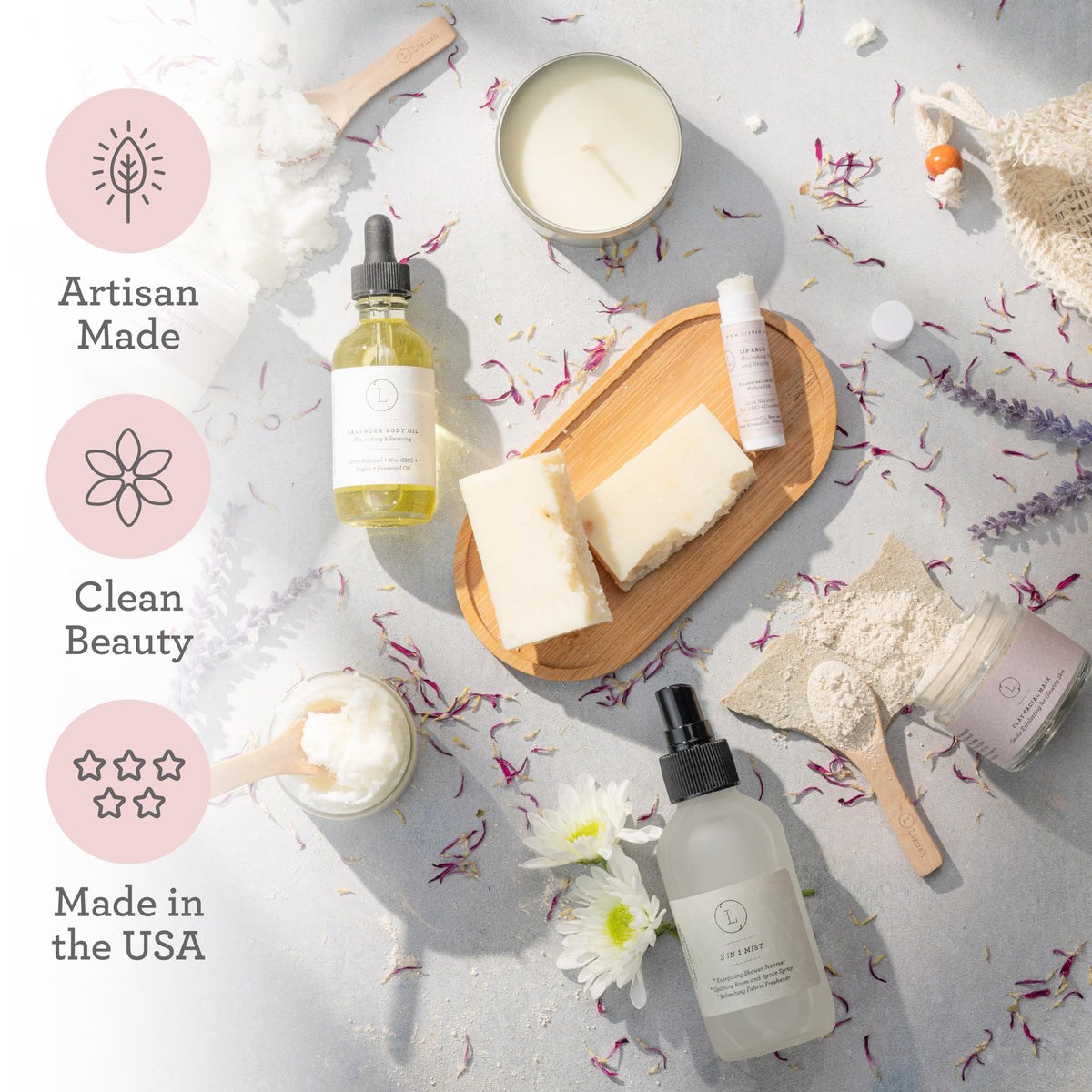 Shower mist bottle from Lizush Spa Gift Set