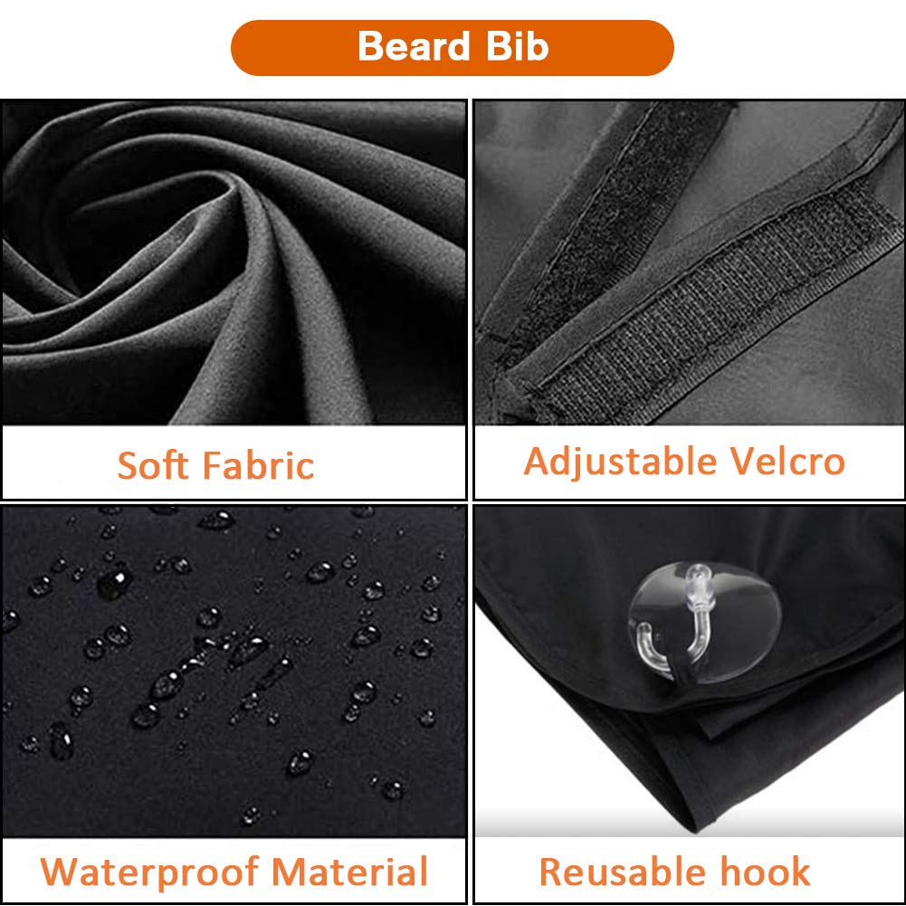 Showvigor Beard Bib suction cups attached to mirror