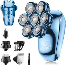 SHPAVVER 5-in-1 Electric Head Shaver dark blue model front view
