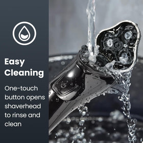 SHPAVVER Electric Razor demonstrating flexible rotary heads