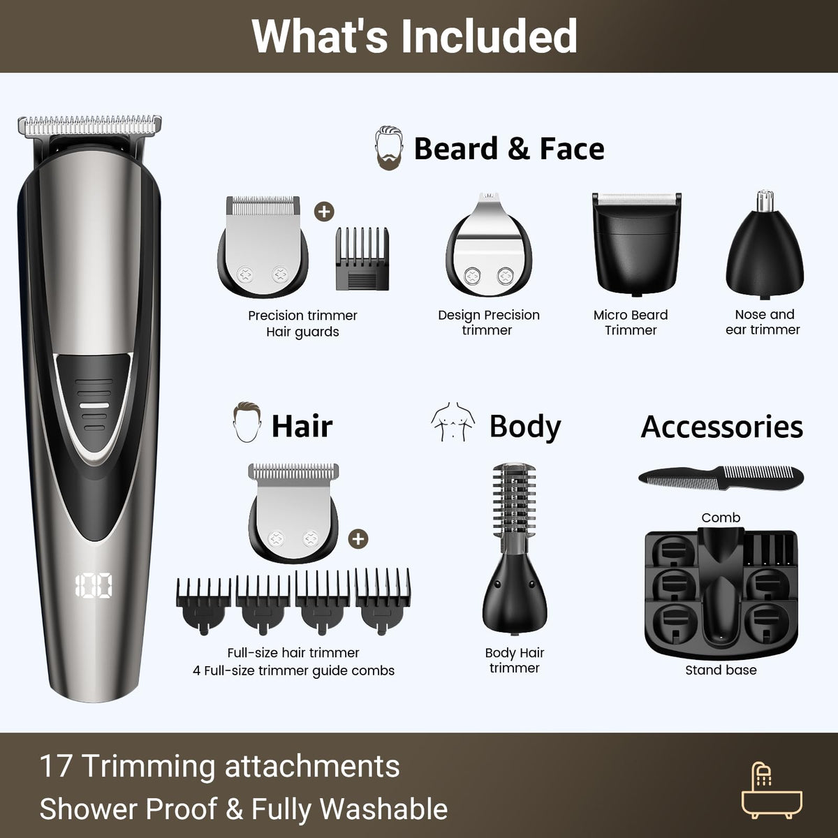 SHPAVVER ETHUP Beard Trimmer cleaning brush