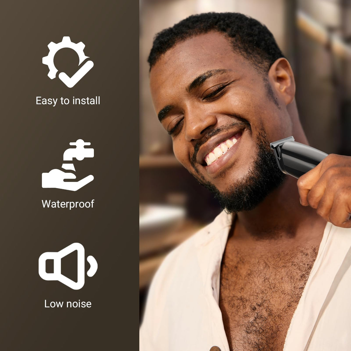 SHPAVVER ETHUP Beard Trimmer LED battery display