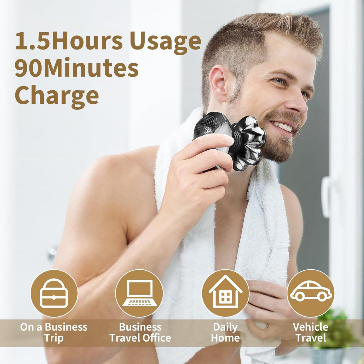 SHPAVVER head shaver being used in the shower