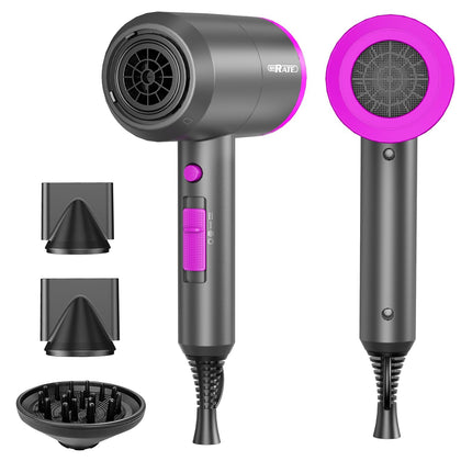 SHRATE Ionic Hair Dryer front view with diffuser attachment