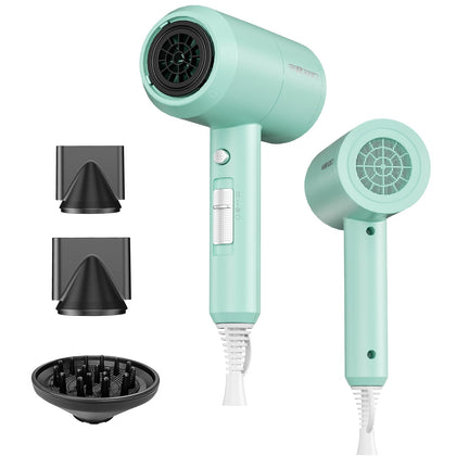 SHRATE Ionic Hair Dryer front view with diffuser attachment