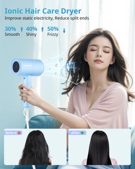 SHRATE Ionic Hair Dryer in travel bag for portability