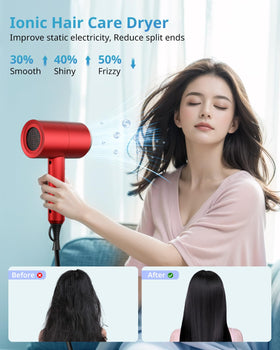 SHRATE Ionic Hair Dryer in travel bag for portability