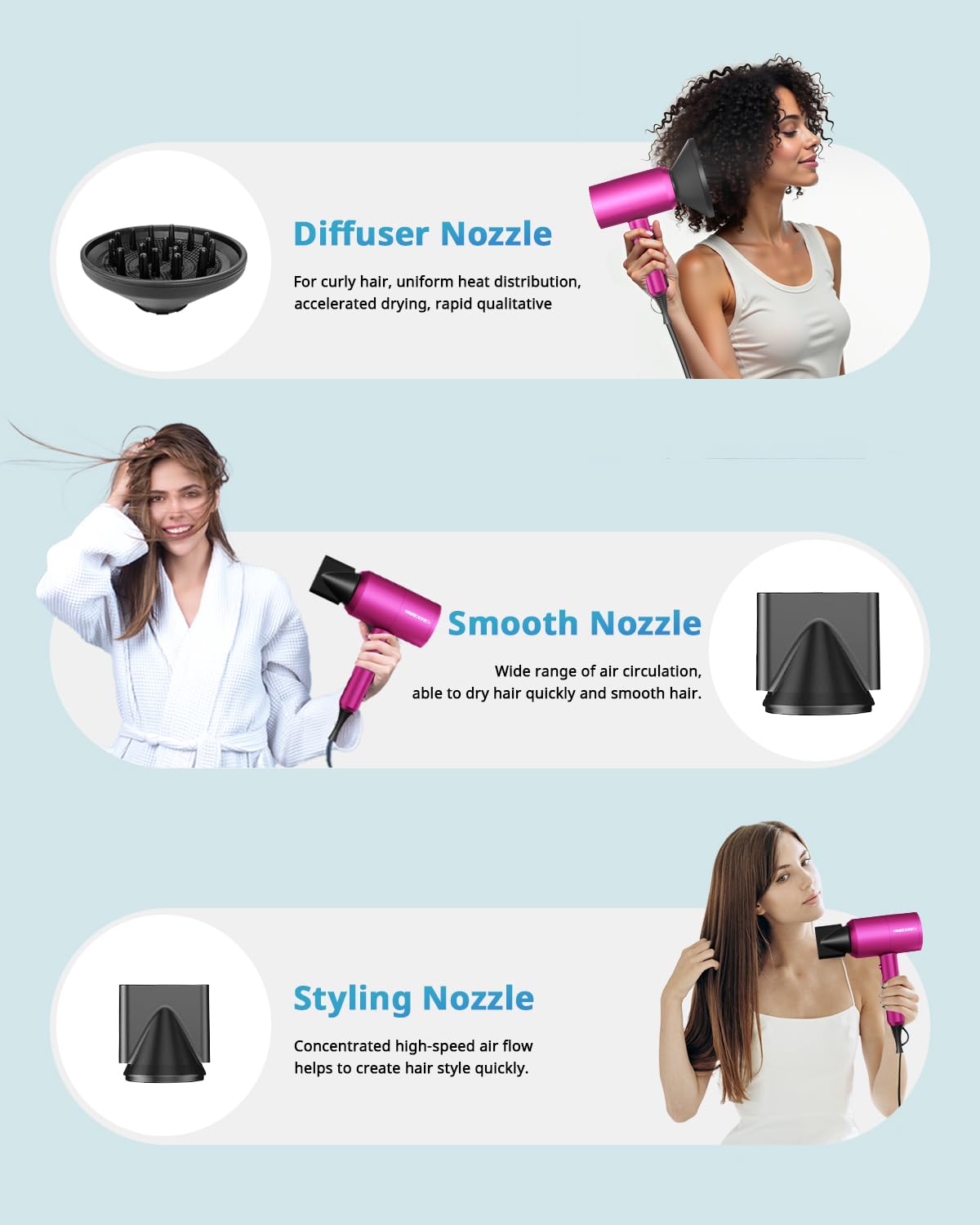 SHRATE Ionic Hair Dryer with travel bag for portability