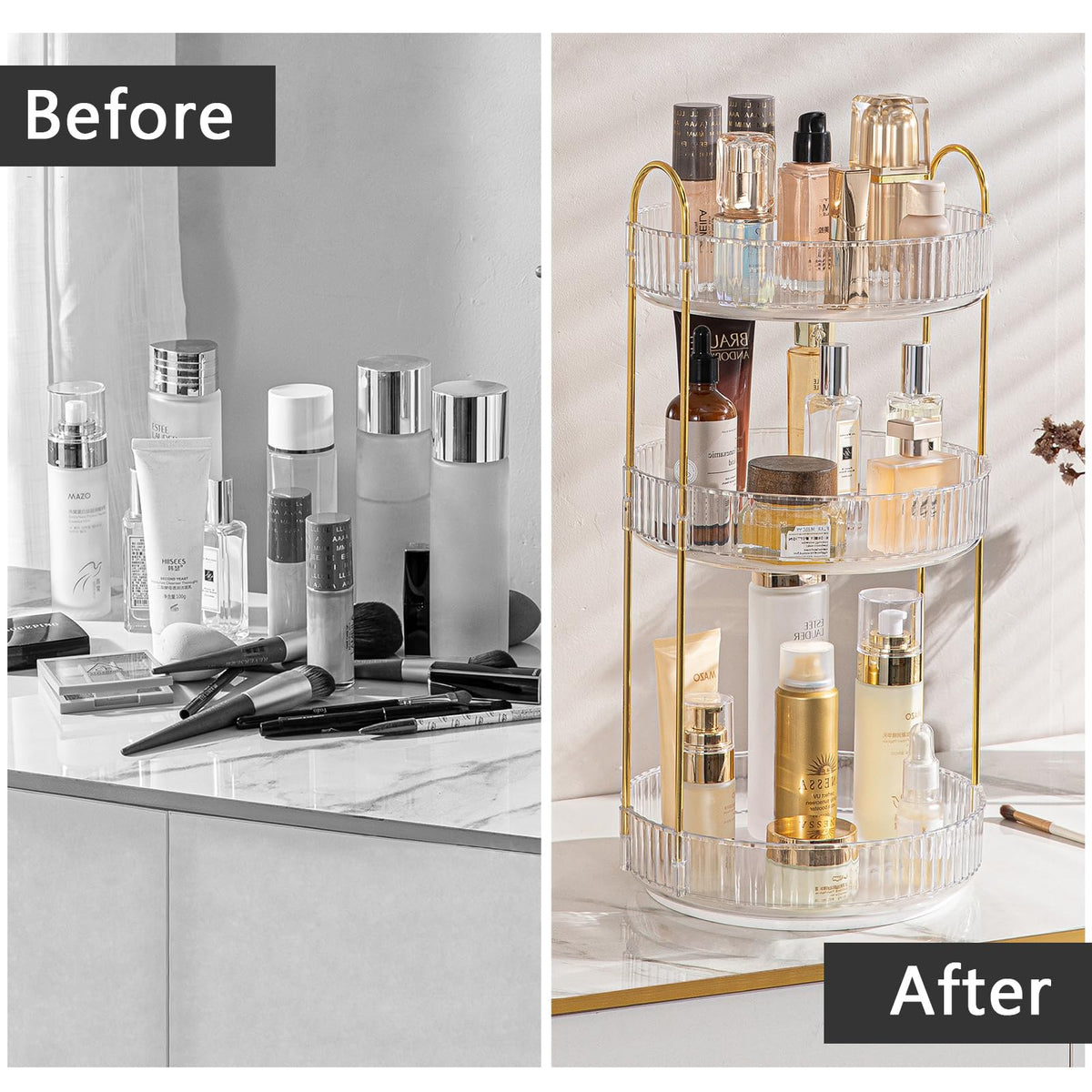shuang qing rotating makeup organizer clear assembled