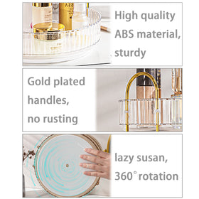 shuang qing rotating makeup organizer clear with cosmetics